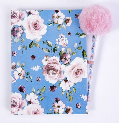 Floral Journal with Puff Pen